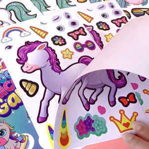 Pegatinas de Unión artesanal DIY para niños, rompecabezas, <span class=keywords><strong>cambio</strong></span> de cara para fiestas de cumpleaños, Impresión de cartón de papel para niños, ensamblar hacer cara - Product Image 4