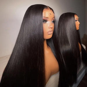 Bán buôn Brazil 13x4 HD tóc con người Trong Suốt Ren phía trước tóc giả cho phụ nữ da đen, xương thẳng 13*4 HD Swiss ren phía trước tóc giả - Product Image 1