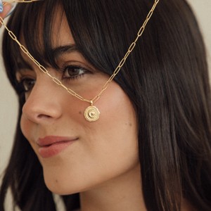 Acero inoxidable 18K chapado en oro joyería Solar <span class=keywords><strong>Eclipse</strong></span> Celestial sol joyería collar Luna corazón sol Luna collar F mujeres - Product Image 4