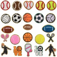 Anpassbare Sport-Stickerei-Aufnäher Chenille-Patches Einfach Anzuwendende Jacken-Transferaufnäher für Baseball Fußball Softball Magnet ZF Marke