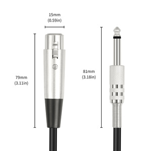 Câble de microphone pour téléphones mobiles caméras HDTVs ordinateurs 6.35mm mâle trois cœurs <span class=keywords><strong>XLR</strong></span> <span class=keywords><strong>femelle</strong></span> 1/4 TS accessoire Audio vidéo - Product Image 3