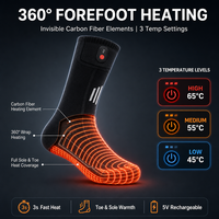 Chauffe-pieds électrique personnalisé pour les commandes OEM et ODM, chaussettes chauffantes unisexes à chauffage rapide et boîte d'emballage sur mesure