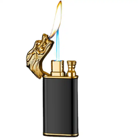KY 2024 nouveau extérieur coupe-vent métal bleu flamme Portable torche Jet briquet Cigarette luxe briquet gaz