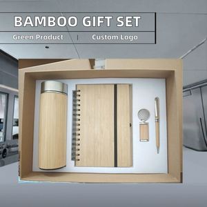 Customized A5 Eco-friendly Bamboo <b>Notebook</b> <b>Set</b> High-End Business Gift Box Bamboo Cup Pen Luxurious Sustainable Office Accessory - Product Image 2