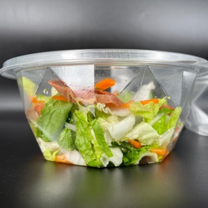 Plastic Round Salad Bowls Food Container Plastic Tray Plastic Egg Trays Transparent Eco Friendly Packaging 32oz for 30 Eggs PET
