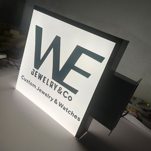 Advertising Metal Light <strong>Box</strong> Sign <strong>Wall</strong> <strong>Mounted</strong> Outdoor Illuminated Signage for Jewelry Store - Product Image 1