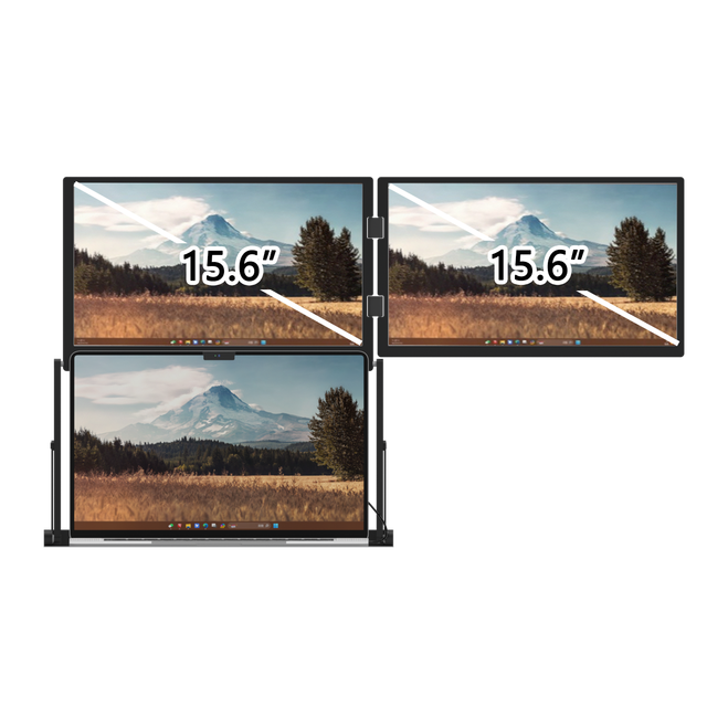 ODM 15.6" USB-C Dual Portable Monitor FHD 1080P IPS Panel Laptop Screen Extender Foldable Second Screen Plug Play