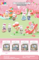 Nouvel ensemble de maison de poupée en feutre 4-en-1 2026 : Coiffeuse de chambre d'enfant, Chariot à bonbons, Jeu de rôle, Mini animaux en peluche, Coffret cadeau