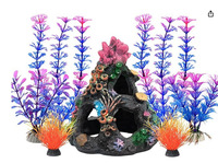Accessoires d'aquariums en gros : Décoration de bassin de poissons, Montagne de corail en plastique non toxique, légère, durable et tendance