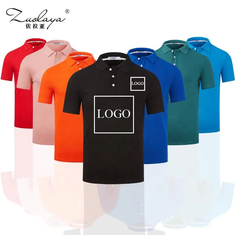 Özel Logo baskılı kısa kollu moda 240GSM % 100% pamuk Mens spor Polo gömlekler yaka erkekler Polo gömlekler