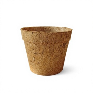 Pot de fleurs moderne en fibre de coco, écologique, biodégradable, léger, pour une utilisation en intérieur et en extérieur avec des plantes vertes, Tamil Nadu - Product Image 1