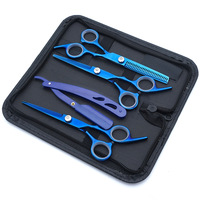 Ciseaux amincissants de coiffeur de barbier en acier inoxydable de 7 pouces avec pointe de lame tranchante et ensemble de peignes outil de beauté