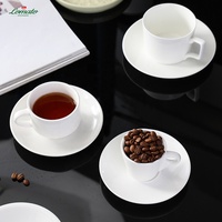Tasses et soucoupes à café en porcelaine blanche unie, tasse à thé en céramique, mug pour le thé de l'après-midi, vente directe d'usine, vente en gros