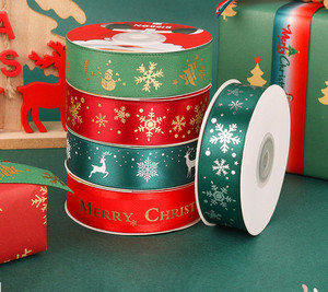 Vente en gros Rouleau de ruban de satin de Noël Cadeau Rubans cadeau gros-grain d'arbre de Noël pour la décoration de Noël et des vacances - Product Image 6