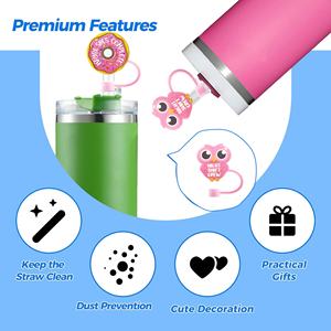 Cubiertas de Silicona Reutilizables para Pajitas de Vasos, Estilo Dibujos Animados, 1 cm, Grado Alimenticio, Accesorios para Bebidas Saludables, Venta al Por Mayor - Product Image 3