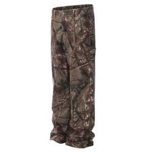 YALI Pantalones Cargo de caza de gran tamaño con estampado de pierna recta y estampado de árbol de camuflaje personalizado - Product Image 1