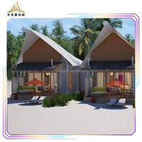 Villa de piscine privée de luxe personnalisée, tente permanente glamping, cabane, maison