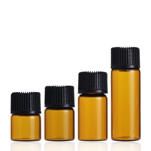 1ml 2ml 3ml tinh dầu nhỏ hổ phách Mẫu lọ thủy tinh chai với màu đen vít cap nhựa lỗ giảm - Product Image 3