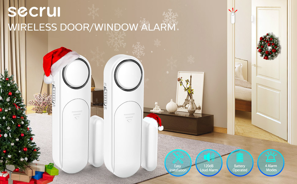Wireless Door Chime Alarms Window Door Alarm Sensors - 120DB Home Security Alarms For Kids Safety (8 Pack) Alarma Para Puertas De Casa - View #3