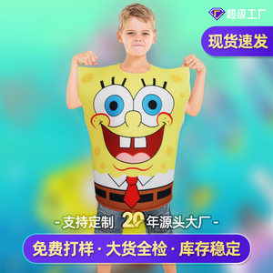 Disfraz de Bob Esponja para Niños, Conjunto de Mono Unisex para Cosplay, Traje de Anime con Etiqueta y Etiquetas Adicionales - Product Image 4