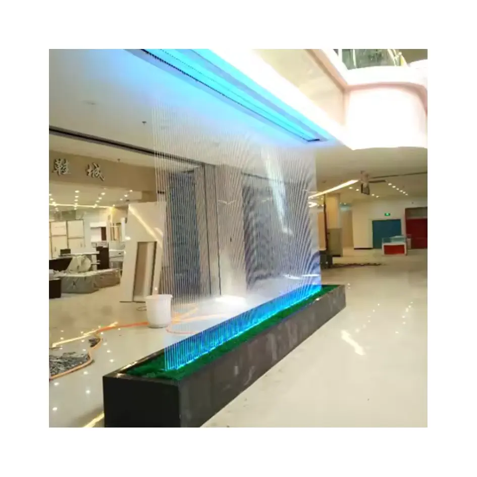 benutzerdefinierte gerade kurvenform wörter foto zeigt digitale regenvorhang brunnen projektionsbildschirm wasser herbst brunnen