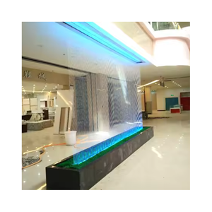 Personalizzato a forma di curva diritta parole <span class=keywords><strong>foto</strong></span> che mostra digitale tenda pioggia fontana schermo di proiezione acqua caduta fontane - Product Image 1