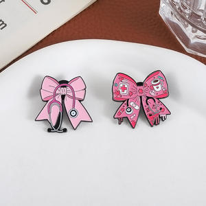 Broches de esmalte con lazo rosa, herramientas médicas, estetoscopio, guantes quirúrgicos, vendaje en cápsula, insignias para solapa de ropa, regalo de joyería - Product Image 6