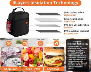 Insulated Small LunchBox for Men Adult Women Reusable Lunch Bag Insulated Cooler Bag - Product Image 4