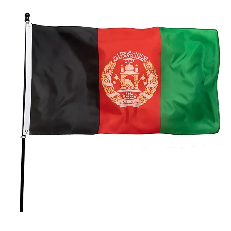 Hot Sale 3 x5Ft 90x150cm Custom Design Digitaldruck 100% Polyester National Country Afghanistan Afghanische Flagge