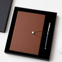 Ensemble cadeau de carnet de notes en cuir PU promotionnel avec stylo personnalisé et porte-clés USB - pour la Saint-Valentin et la fête des mères