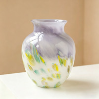 Vase en verre dégradé, artisanal, nouveau style chinois, décoratif pour la maison et le bureau, cadeau unique pour les amateurs de plantes