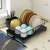 Support de rangement de cuisine en métal à double niveau multifonctionnel pour vaisselle et bols, idéal pour égouttoir d'évier et usage domestique - Vente en gros