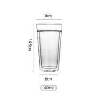 Tasse à café latte en verre borosilicate à double paroi, à un seul port, 12 oz, résistante aux hautes températures, cadeau américain