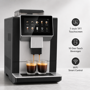 Professional 7-Inch Color Touchscreen WiFi Guided Maintenance 10-Drink <b>Fully</b> <b>Automatic</b> <b>Coffee</b> <b>Machine</b> - Product Image 3