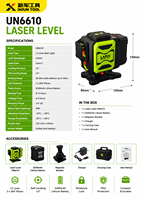 Niveau laser croisé vert 16 lignes de qualité industrielle, auto-nivelant 360°, luminosité réglable, télécommande, fonctionnalités pour accrocher des tableaux