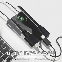 Kabel OEM USB3.1 Tipe-C Male to Male dengan Sekrup Ganda, Pengisian Cepat 3A, 1m, Pelindung Jalinan untuk Kamera Industri & USB3 Vision