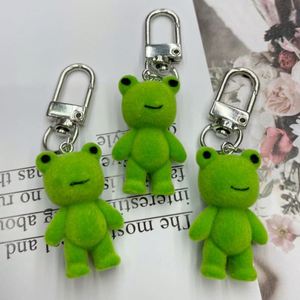Mini porte-clés grenouille en peluche, poupée animal en PVC floqué, breloque de sac à dos, cadeau pour enfants, porte-clés grenouille verte de dessin animé - Product Image 2