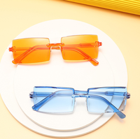 2023 nouvelle couleur bonbon carré lunettes De soleil gelée couleur mode sur la taille carré sans monture lunettes De soleil femmes Lentes De Sol Para Mujer