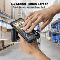 Escáner de Código de Barras Portátil Android 13 de 5.5 Pulgadas, Terminal de Procesamiento de Datos Portátil para Recopilación de Información de Etiquetas RFID