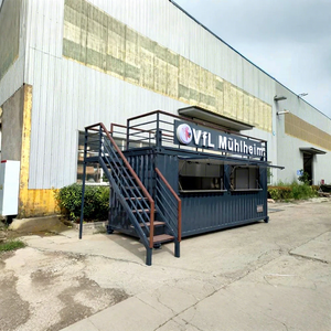 ตู้คอนเทนเนอร์เหล็กสำเร็จรูปสองชั้นพร้อมระเบียงครัว ประตูฉนวนแบบแซนวิชสำหรับใช้ในบ้าน/วิลล่า - Product Image 1