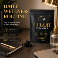 Gummies de Shilajit Pur de l'Himalaya, Acide Fulvique 85+ Oligo-éléments, Marque Privée OEM ODM, Conditionnement en Bouteille