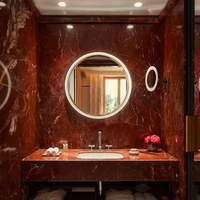 Dalles de marbre naturel de grande taille pour les sols et les murs des halls d'hôtels de luxe, dalles de marbre rouge foncé Rosso Fiorentino