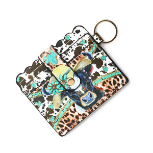 Porte-cartes de style western, porte-<span class=keywords><strong>carte</strong></span> d'identité, porte-clés, mode, cuir PU, porte-monnaie à poignet pour femmes, porte-clés en gros - Product Image 6