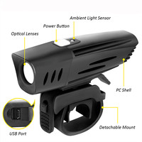 Lampu Depan Sepeda Pintar 900 Lumen dengan Sensor, Lampu MTB Depan yang Kuat dan Dapat Diisi Ulang, Lampu Depan Bersepeda