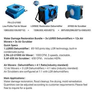 Deshumidificadores LGR Todo en Uno, Ventiladores de Aire, Purificadores de Aire, Equipos de Restauración de Daños por Agua, Deshumidificador Portátil - Product Image 2