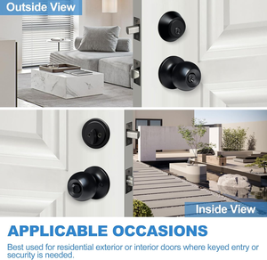 MAXAL Factory Household Popular American Standard Entrance Hot Sale Luxury Security Matte Black Cylindrical <strong>Knob</strong> Lock - Product Image 3
