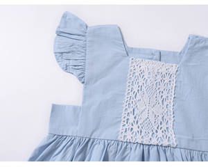 Robe à manches papillon florale pour enfants de 1 an, avec dentelle, vente en gros du Bangladesh, prix abordable, directement de l'usine - Product Image 3