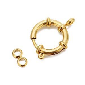 Hebilla redonda de acero inoxidable para la fabricación de collares, componentes de joyería chapados en oro y plata, conector de cierre de resorte 102 - Product Image 4