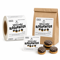 Étiquettes professionnelles pour biscuits enrobés de chocolat Tablea, conception personnalisée, autocollants adhésifs en rouleau pour emballage de produits