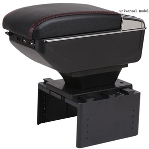 Center <b>Console</b> Organizer Car Armrest Single Double Layer Storage Box With USB Charger Car Accessories New Design Universal <b>Black</b> - Product Image 2